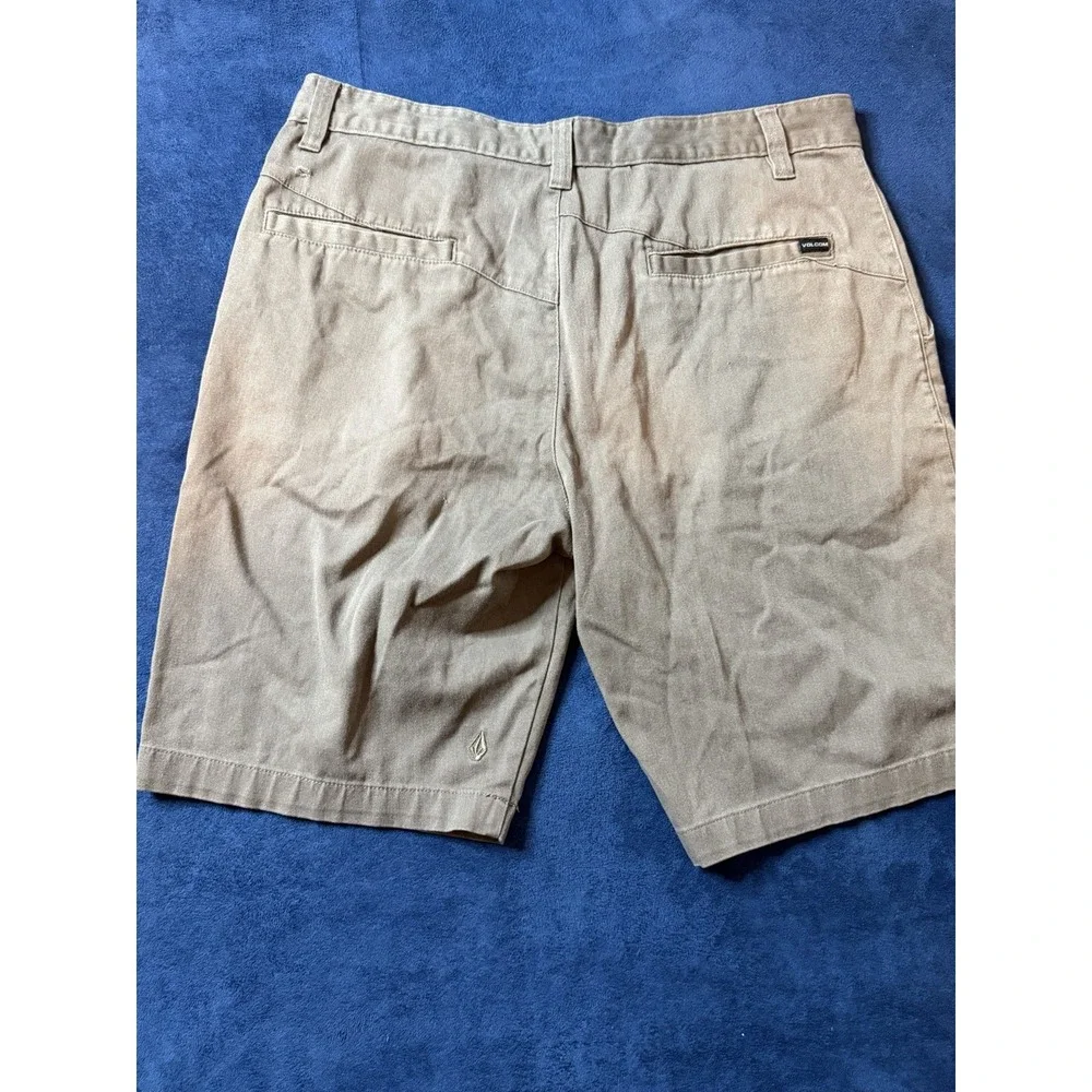 Volcom Chino Shorts Mens Size 34 Light Brown Khaki Skate Casual Pockets
